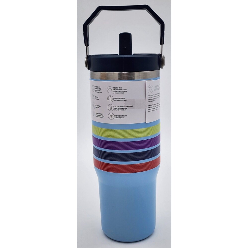 Stanely The 30oz Multi Striped ~ Flip Straw Tumbler ~ New in Box - Picture 5 of 16